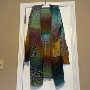 Multi Color Long Cardigan